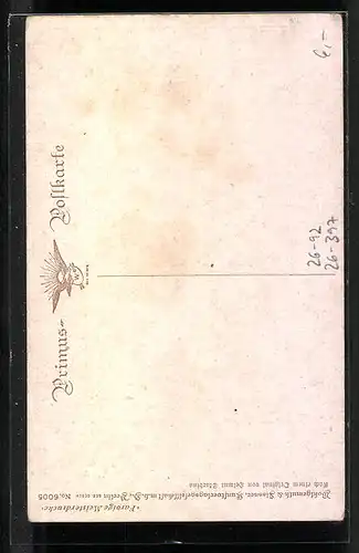 Künstler-AK Wohlgemuth & Lissner, Primus-Postkarte No. 6005, Helmut Skarbina: Der Stammhalter
