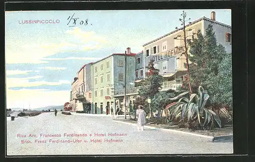 AK Lussinpiccolo, Riva Arc. Francesco Ferdinando e Hotel Hofmann, Erzh. Franz Ferdinand-Ufer u. Hotel Hofmann