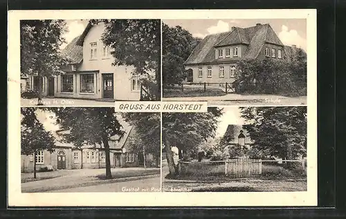 AK Horstedt, Gasthof zur Post, Kaufhaus H. Otten