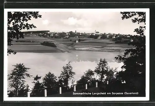 AK Langscheid, Blick über den Sorpsee in den Ort