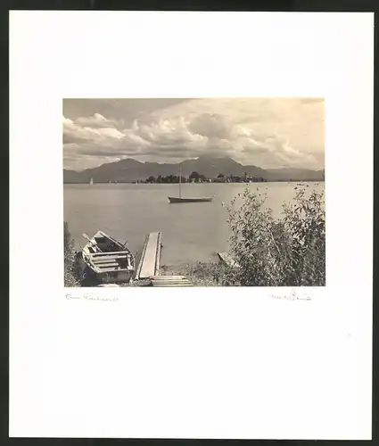 Fotografie Max Baur, Ansicht Chiemsee, Blick auf Herrenchiemsee