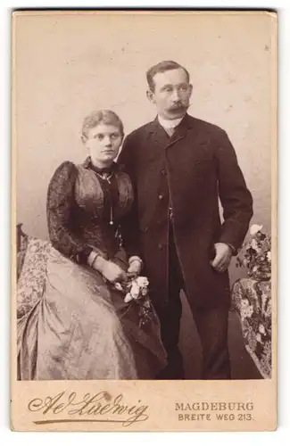 Fotografie A. Ludwig, Magdeburg, Portrait Vater und Tochter