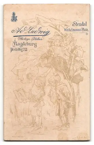 Fotografie A. Ludwig, Magdeburg, Portrait Vater und Tochter