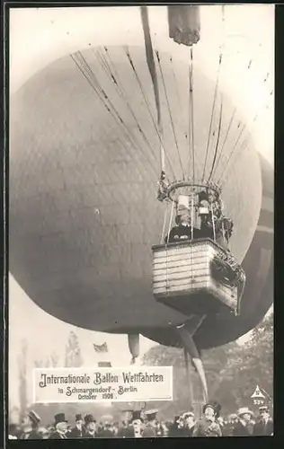 AK Berlin-Schmargendorf, Internationale Ballon-Wettfahrten, Oktober 1908