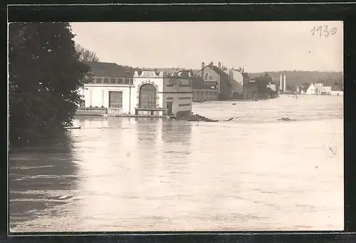 Foto-AK Cray, Hochwasser in der Ortschaft, 1930
