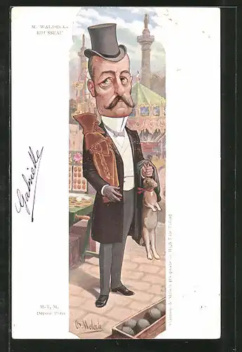 Künstler-AK Moloch, M. Waldeck-Rousseau, Karikatur des Politikers