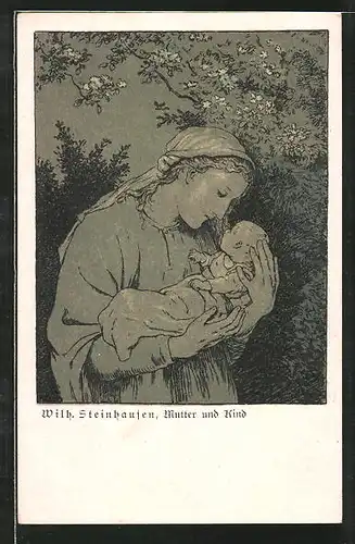 Künstler-AK Wilhelm Steinhausen: Mutter und Kind