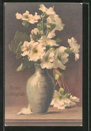 Künstler-AK Clara von Sivers: Weisse Blumen in der Vase
