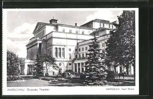 AK Warschau-Warszawa, Grosses Theater, Teatr Wielki