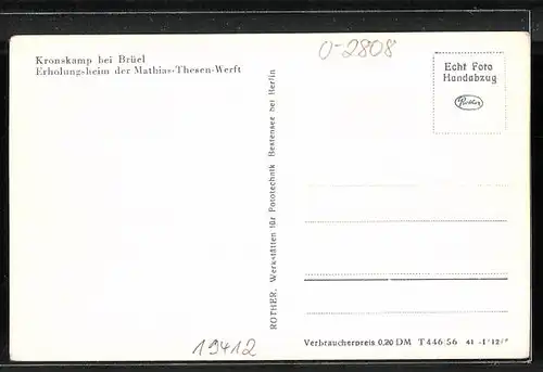 AK Kronskamp, Erholungsheim der Mathias-Thesen-Werft