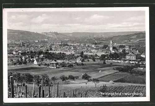 AK Würzburg, Heidingsfeld, Ortsansicht mit Umland