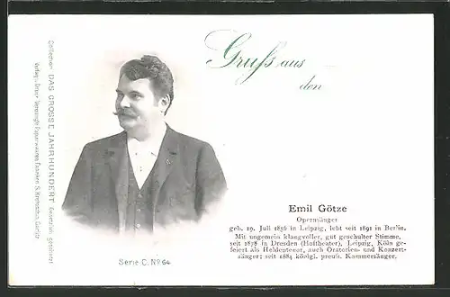 AK Opernsänger Emil Götze