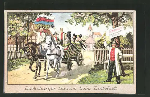 AK Bückeburg, Bauern beim Erntefest, Dr. Mellinghoff's Mellognac Essenz