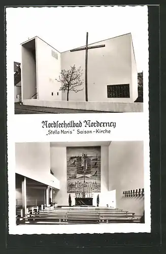 AK Norderney, "Stella Maris" Saison-Kirche