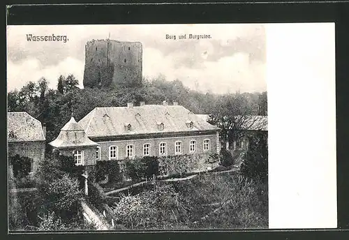 AK Wassenberg, Ansicht von Burg und Burgruine
