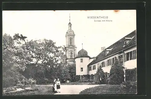 AK Wiesentheid, Schloss mit Kirche