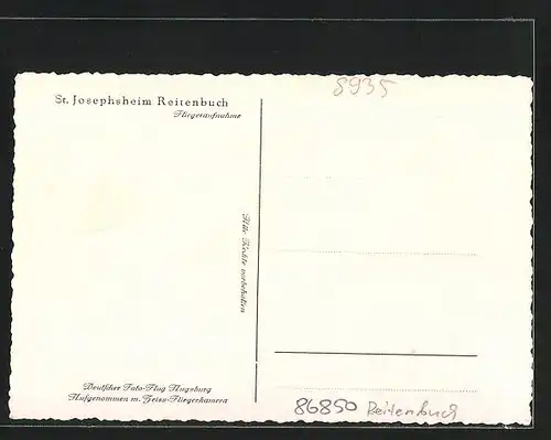 AK Reitenbuch, Fliegeraufnahme des St. Jospehsheims
