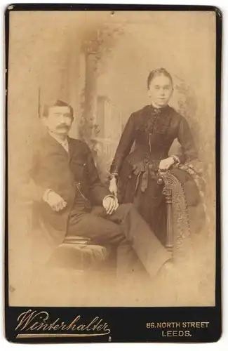 Fotografie Winterhalter, Leeds, Portrait bürgerliche Eheleute, England