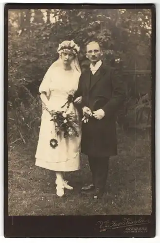 Fotografie Walter Herold, Freiberg, Portrait Braut und Bräutigam