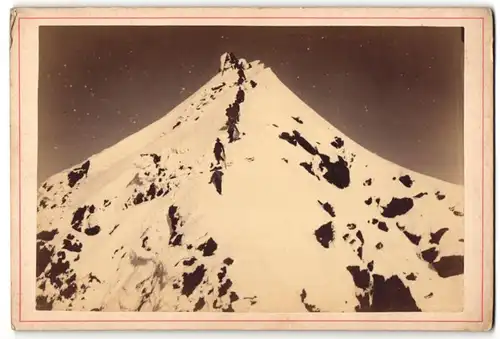 Fotografie J. Unterrainer, Windischmatrei, Ansicht Bergsteiger auf dem Weg zur Glocknerspitze vom kl. Glockner