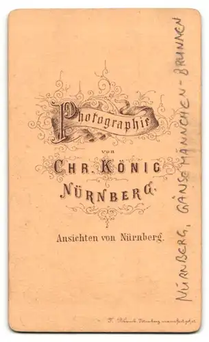 Fotografie Chr. König, Nürnberg, Ansicht Nürnberg, Gänsemännchen-Brunnen