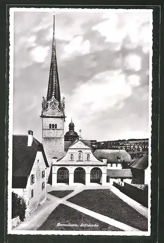 AK Beromünster, Stiftskirche mit Hof
