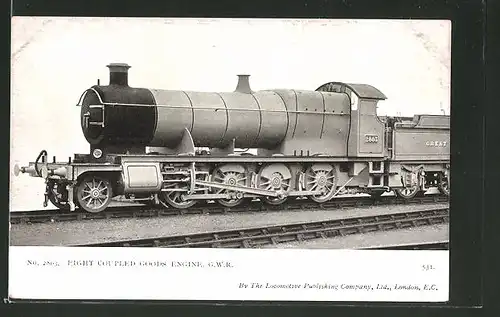 AK englische Eisenbahn "Eight Coupled Goods Engine" der "Great Western Railway"-Gesellschaft