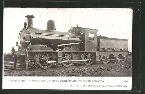 AK englische Eisenbahn "Waterford" der "Dublin, Wicklow and Wexford Railway"-Gesellschaft