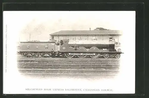 AK englische Eisenbahn "Six-Coupled Bogie Express Locomotive" der "Caledonian Railway"-Gesellschaft