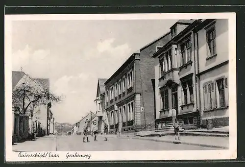 AK Quierschied, Strassenpartie am Grubenweg