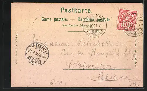 Lithographie Geneve, Ausstellung / Exposition Nationale-Suisse 1896, Pavillon Central