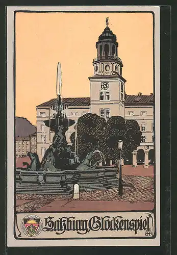 AK Deutscher Schulverein Nr.314: Blick auf das Salzburger Glockenspiel