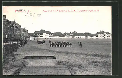 AK Kamenz, Kaserne des 1. u. 3. Bataillons d. 13. Kgl. Sächs. Inf. Reg. No. 178