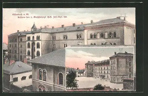 AK Offenbach, Kaserne des 5. Grossherzogl. Hess. Inf.-Rgt. 168