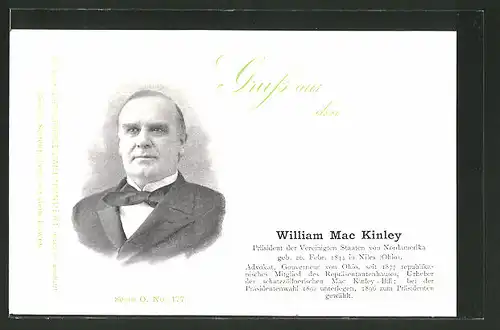 AK Portrait des Präsidenten der USA William Mac Kinley