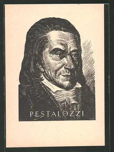 AK Porträt Johann Heinrich Pestalozzi, Holzschnitt