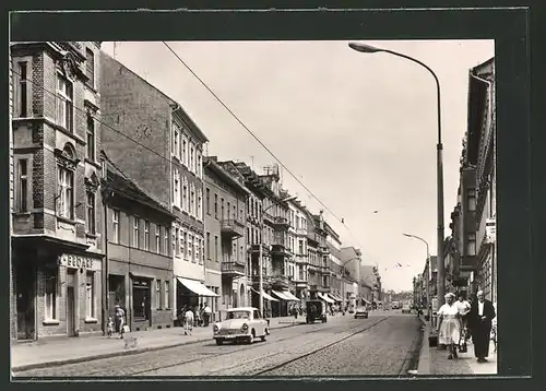 AK Brandenburg, Steinstrasse mit Geschäften