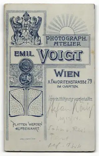 Fotografie E. Voigt, Wien, Portrait Herr mit Oberlippenbart