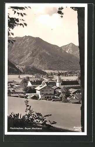 AK Fischbachau, Blick auf die Ortschaft und das bayerische Hochland