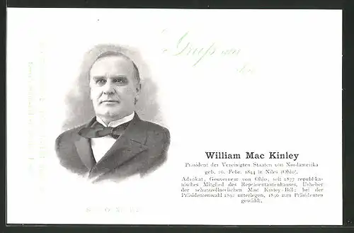 AK Serie: Das grosse Jahrhundert, Porträt vom Präsident der USA William MacKinley