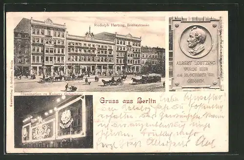 AK Berlin, Manufaktur für Seidenwaren Rudolph Hertzog, Breitestrasse