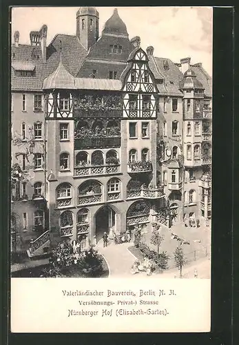 AK Berlin-Wedding, Nürnberger Hof (Elisabeth-Garten), Versöhnungs-Privat-Strasse, Vaterländischer Bauverein