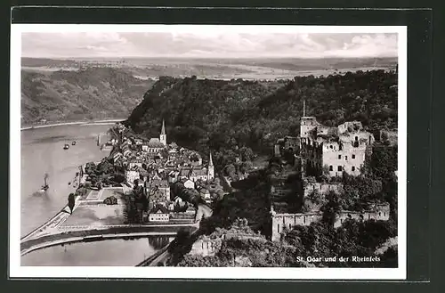 AK St. Goar, Blick auf die Rheinfels