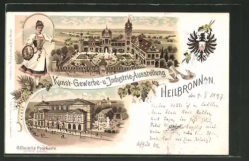 Lithographie Heilbronn, Kunst-Gewerbe- und Industrie-Ausstellung 1897, Ausstellungsgelände