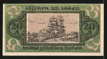 Notgeld Bremen 1921, 20 Pfennig, Hafenmotiv