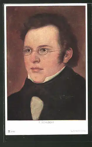 Künstler-AK Hermann Torggler: F. Schubert, Portrait des Musikers