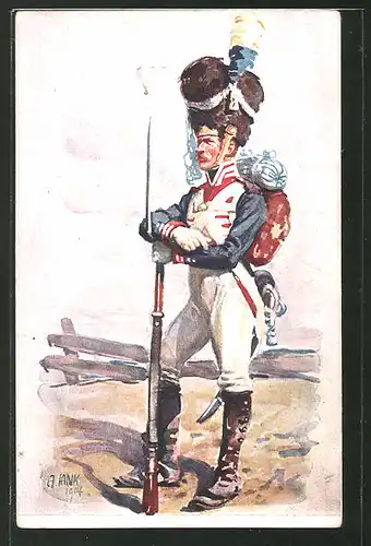 Künstler-AK Angelo Jank: Soldat des K. B. Infanterie-Leibregiments 1914