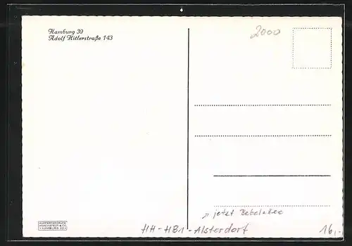 AK Hamburg-Alsterdorf, Haus Kreyenberg, Adolf Hitlerstrasse 143, jetzt Bebelallee