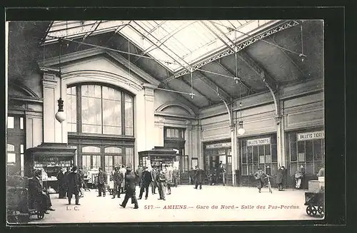 AK Amiens, Gare du Nord, Salle des Pas-Perdus, Nord-Bahnhof