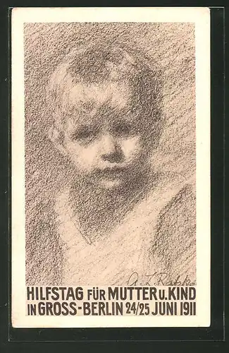 AK Hilfstag für Mutter u. Kind in Gross-Berlin 1911, Kleinkind